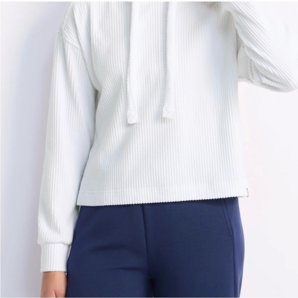 Glyder Valley Hoodie White Ribbed sweatshirt Large